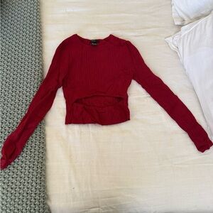 F21 Red Long Sleeve Top